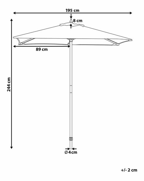 Umbrelă de grădină 144 cm FLAME (lemn) (bej nisipiu)