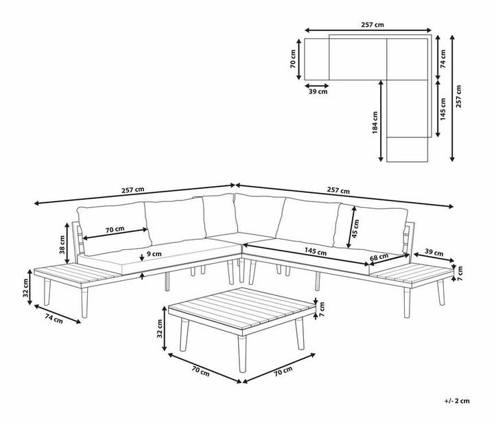 Kerti ülőgarnitúra Core (szürke)