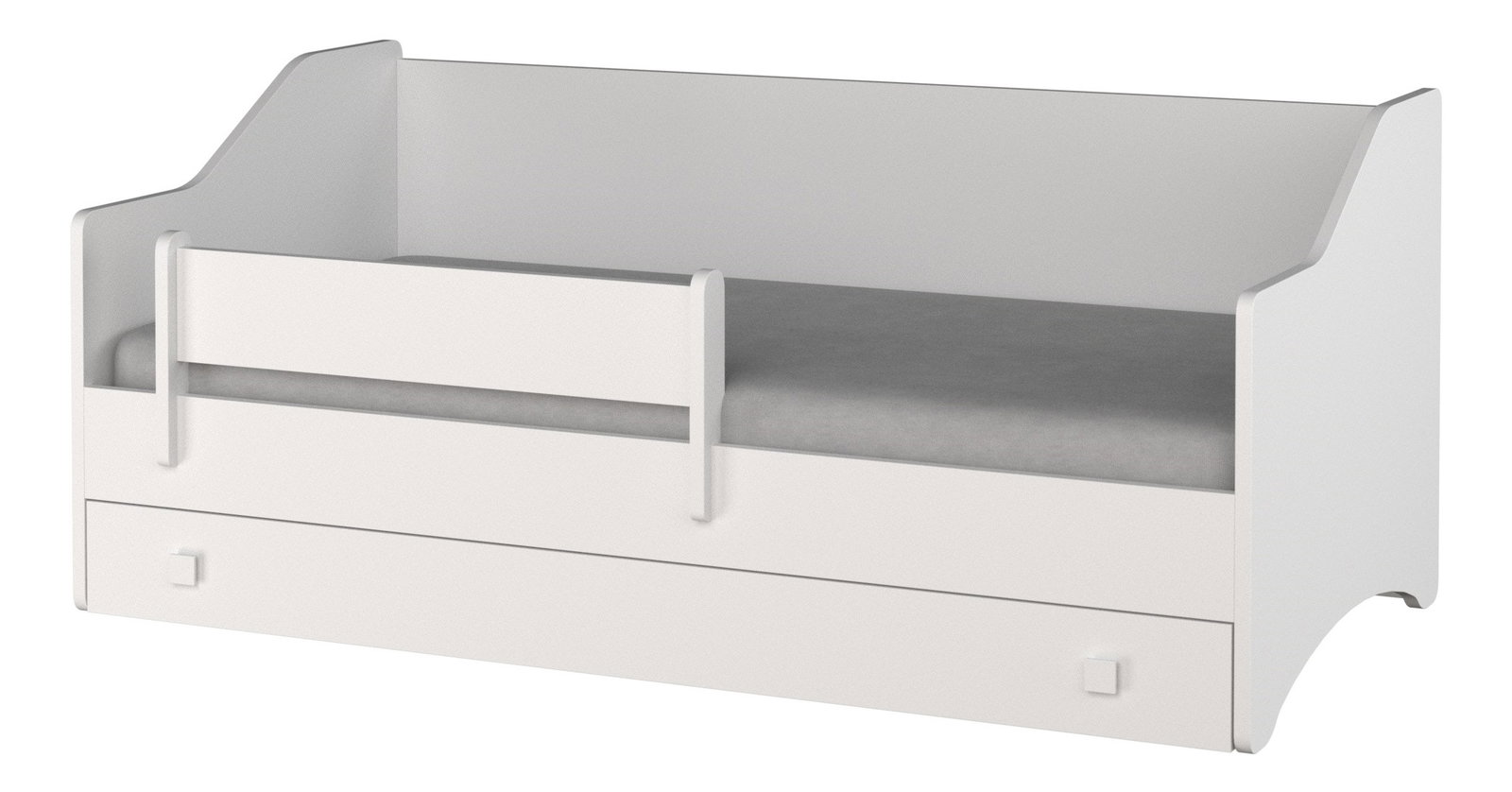 Detská posteľ 160x80 cm Naty I (s roštom a matracom) (biela)