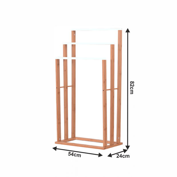 Držač za ručnike Kelum (bijela + bambus)