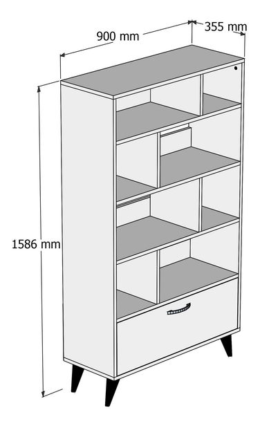Regál Nuvopo 2 (borovica atlantická + biela) 
