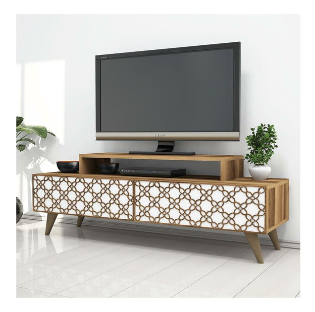 TV stolík/skrinka Clementine (orech + biela)