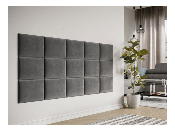 Čalúnený nástenný panel (2 ks) Pag 40x30 (tmavosivá) *výpredaj