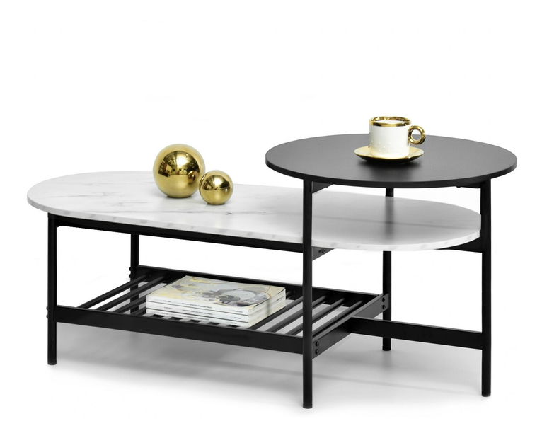 Măsuță de cafea Lorelail Xl (alb + negru)