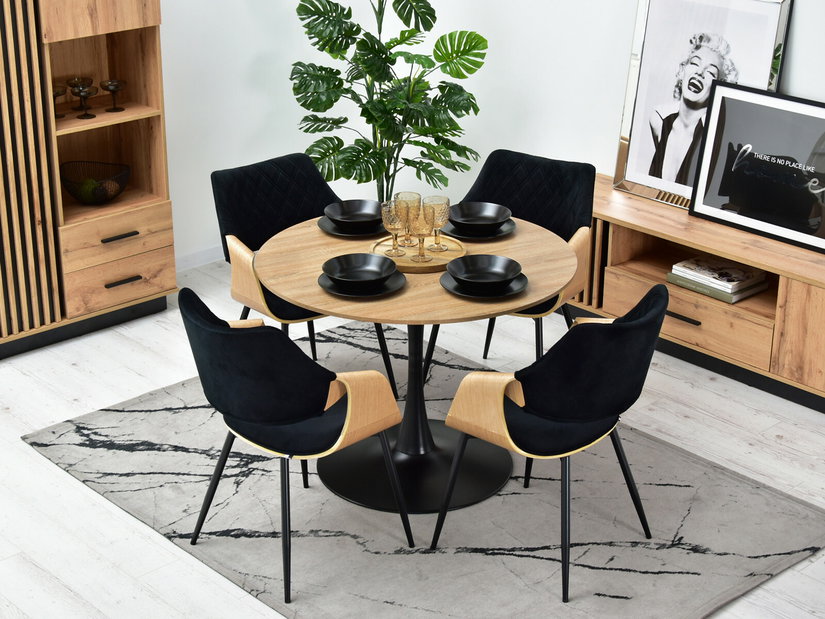 Stolica Rolf K (crni hrast + crna)