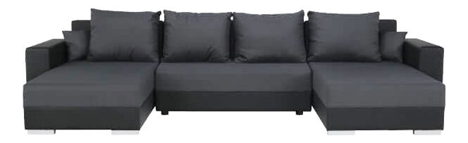 Rohová sedačka U Estevot (čierna + sivá) (P)