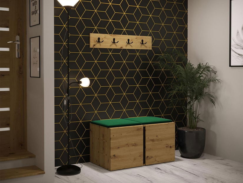 Mobilier hol Tovenaz VI (stejar artisan + negru)