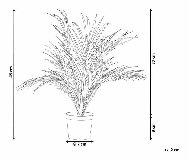 Umelá rastlina v kvetináči 45 cm Palma (zelená)