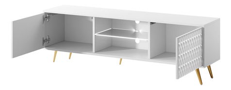 TV ormarić Torkana 135 (crna) (s bijelom LED rasvjetom)