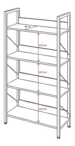 Regál Kotenpo 1 (orech svetlý + čierna)