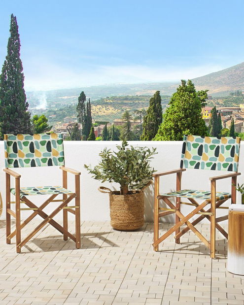 2 db-os kerti nyugágy készlet tartalék huzattal- Ciala (szürke + geometrikus minta)