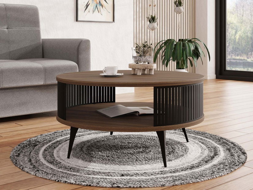 Dohányzóasztal Mezanoa (fekete + dió dohánybarna)