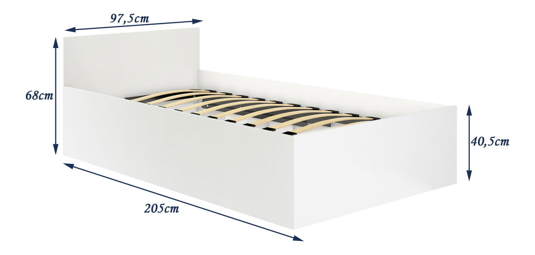 Pat de o persoană Cezar III (Stejar sonoma) (cu saltea și somieră)