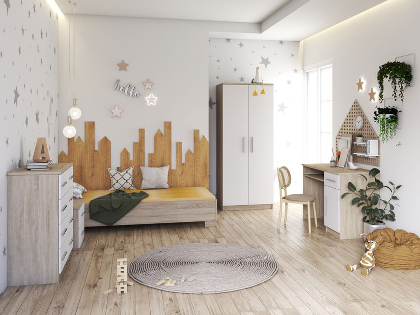 PC stolić Oleg III (bijela + hrast sonoma)