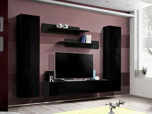 Obývacia stena Ferryhill 23 ZZ FY A1 (čierna + lesk čierny)