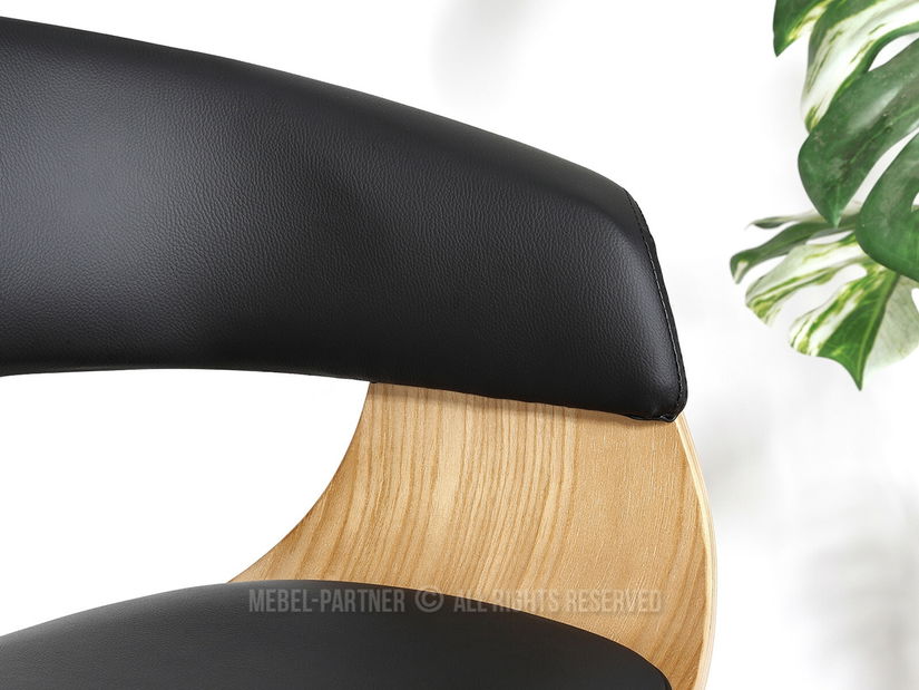 Scaun bar Elynah 65 (negru + stejar)