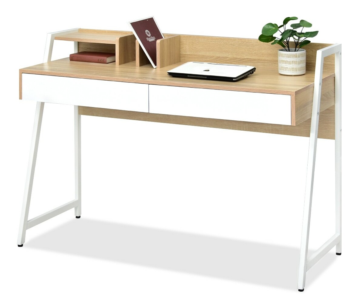 PC asztal Richiel (tölgy + fehér)