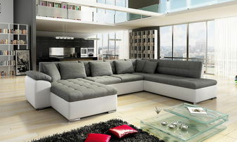 Sarok ülőgarnitúra Talia (B)  (öko-bőr Soft 017 + Lux 06)