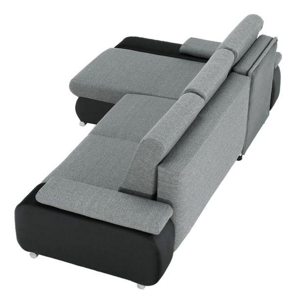 Rohová sedačka Carmen NEW (L) (ekokoža čierna + sivá látka)