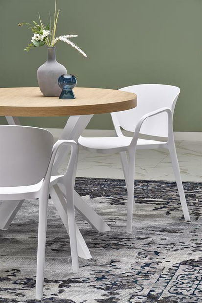 Széthúzható étkezőasztal 100-250 cm Pepeera (fehér márvány + fekete) (6 8 fő részére)