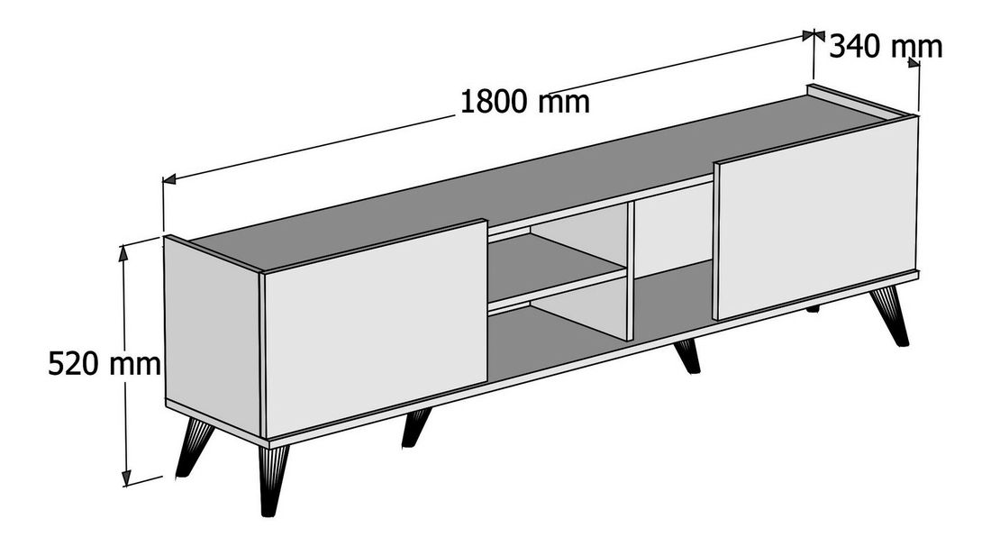 TV stolić/ormarić Emir (orah + crna)