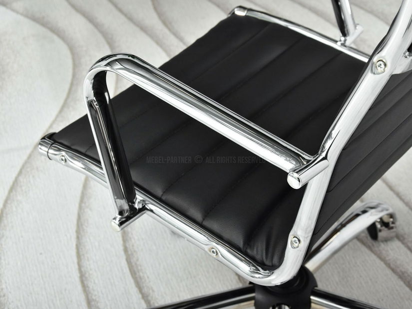 Fotoliu Berliner (negru + crom)