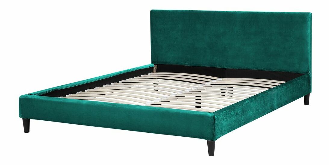 Manželská posteľ 160 cm FUTTI (s roštom) (zelená)