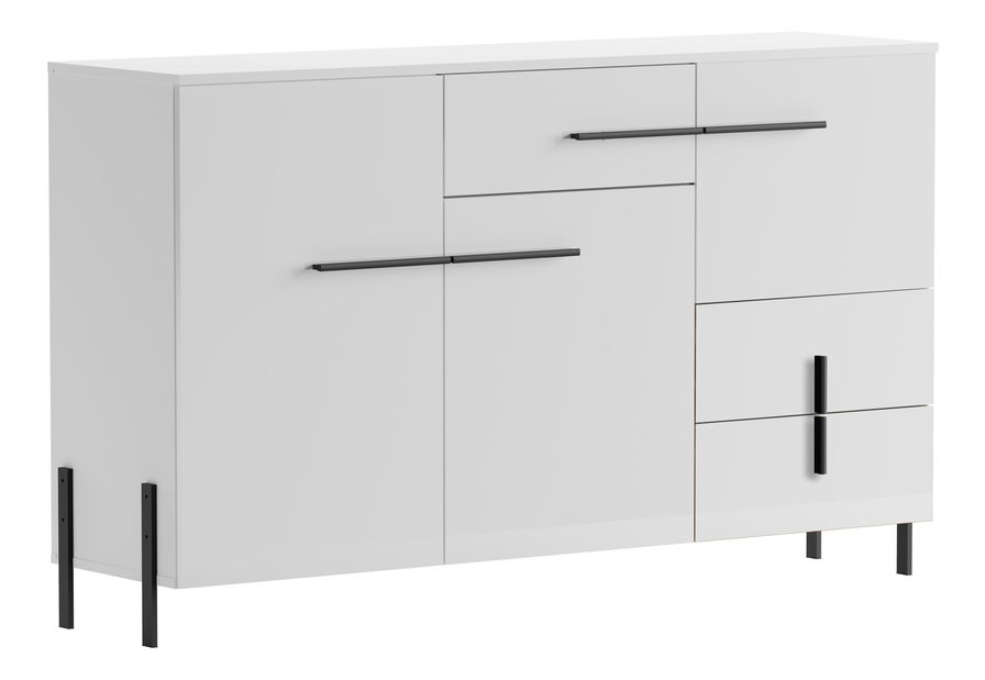 Comodă Jarama K02 (Alb + alb ultralucios)