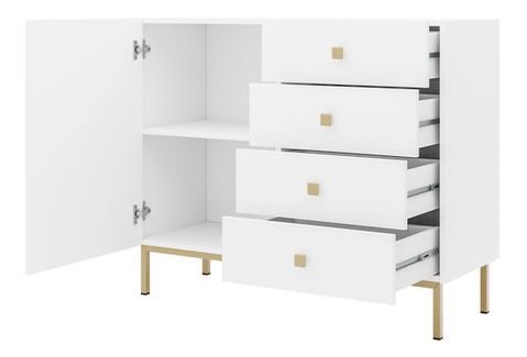 Comodă Probazzo 1D4SZ (Negru + Auriu) *vânzare stoc