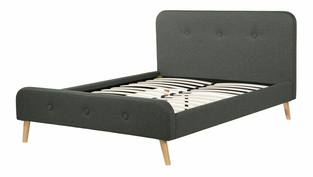 Franciaágy 140 cm ROME (ágyráccsal) (sötétszürke)