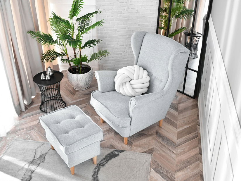 Kreslo ušiak Margis (sivá)