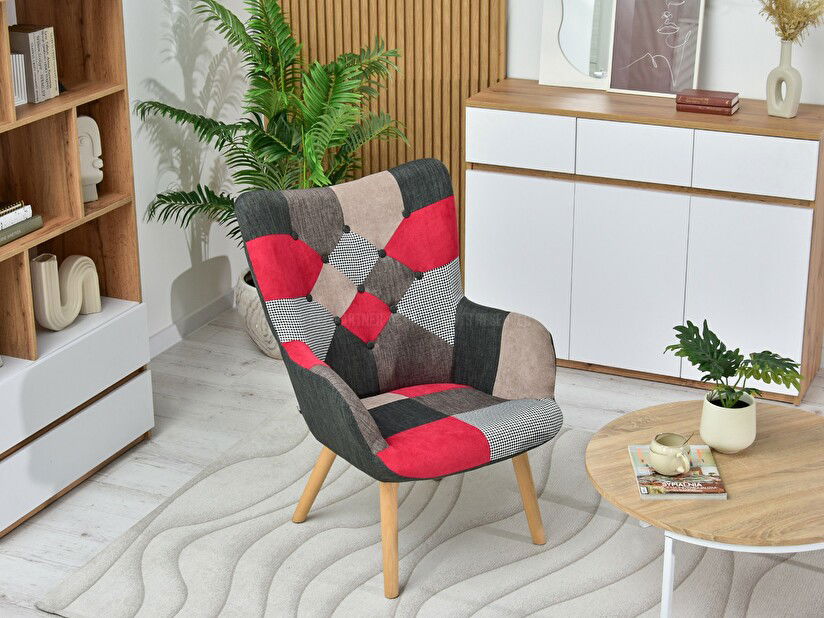 Fotel Nutri (patchwork + fekete)