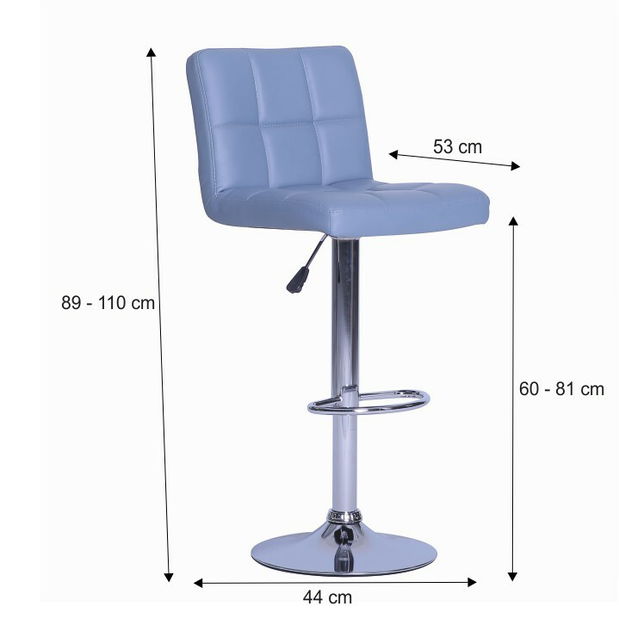 Barová stolička Kandy (sivá + chróm)