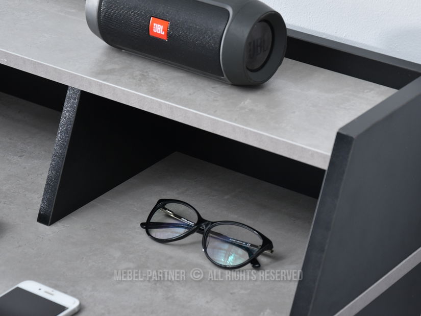 PC stolić Aspart (beton + crna)