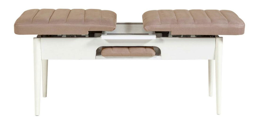 Lavica Vlasta 5 (biela + kameň)