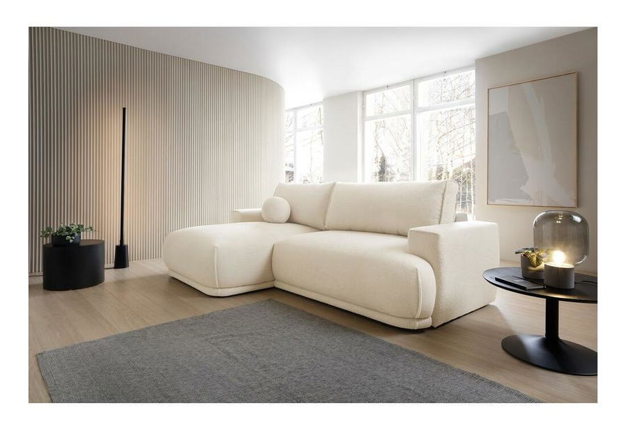 Rohová sedacia súprava Dita mini (L) (vanilková + čierna)