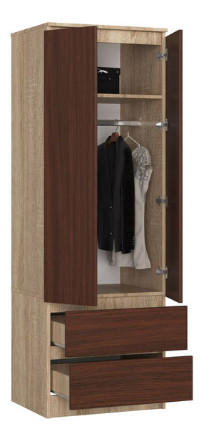 Šatníková skriňa Suman (dub sonoma + wenge)