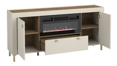 Komoda Nueve NV7 (crna + hrast whisky)