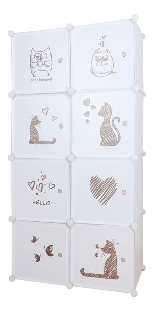 Detská modulárna skriňa Atlanta (biela + hnedá) *výpredaj
