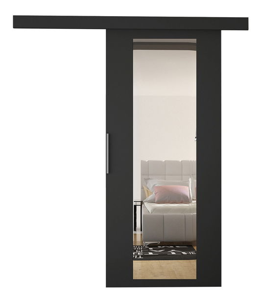 Uși glisant de interior Orenia IV (Negru + Oglindă)