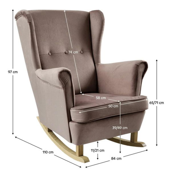 Fotoliu balansoar cu urechi Trasmitirle (roz + fag) 