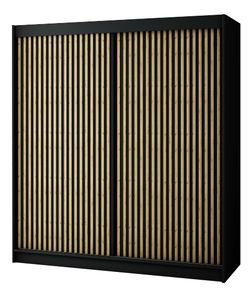 Šatníková skriňa 200 cm Ladonna 1 (čierna matná)