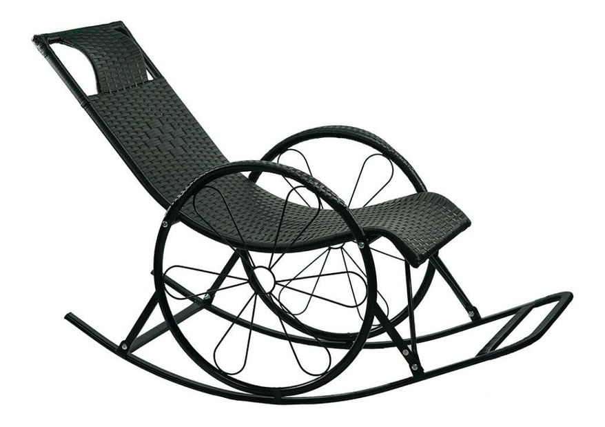 Fotoliu balansoar Rokefeler (ratan + negru)