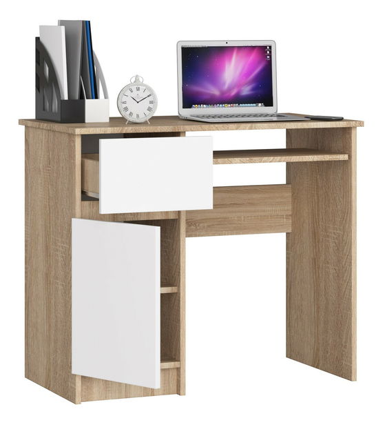 PC stolić Bhaskar (hrast sonoma + bijela) (L)