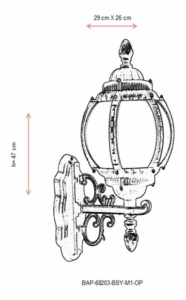 Kültéri fali lámpa Myra (fekete + fehér)