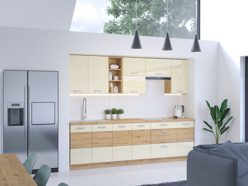 Konyha Arryn 260 cm (artisan tölgy + krém)