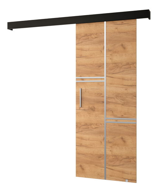 Uși culisante 90 cm Sharlene VIII (craft auriu + negru mat + argintiu)