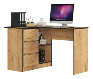 Kutni PC stolić Balcon (hrast craft) (L)