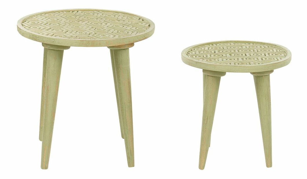 Set 2 buc măsuțe laterale Mahza (verde)