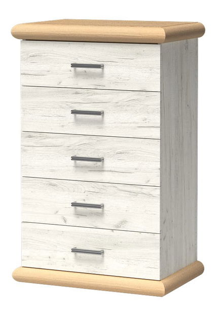 Komoda Kenny 15 (craft bijela + craft zlatni)